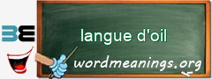 WordMeaning blackboard for langue d'oil